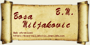 Bosa Miljaković vizit kartica
